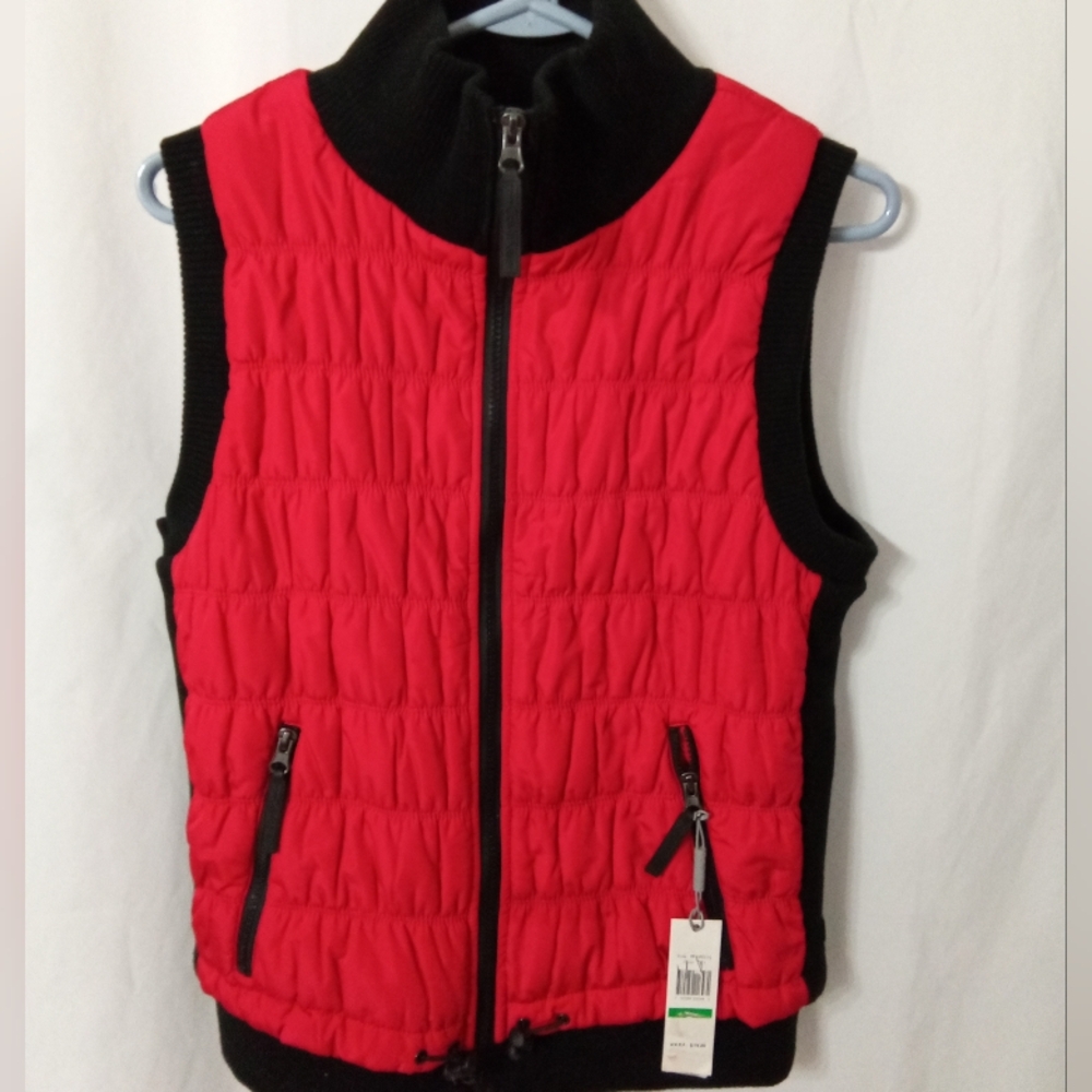 NWT Womens Calvin Klein Sleeveless Puffer Vest Quilted Insulated Fitted Jacket L